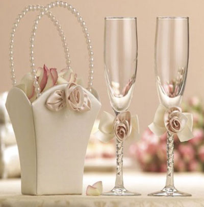 Свадебные бокалы «Белая роза»